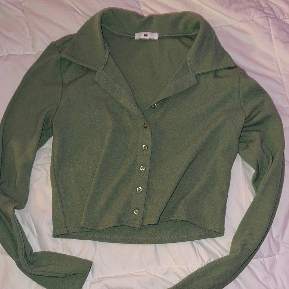 BP Olive Button-Up Top